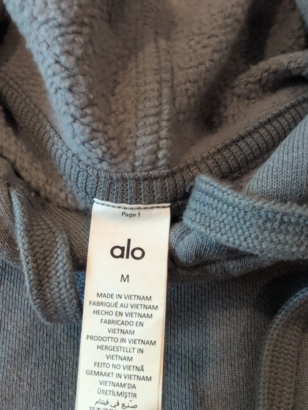 Alo Accolade Hoodie Steel Blue Unisex - Picture 6 of 7